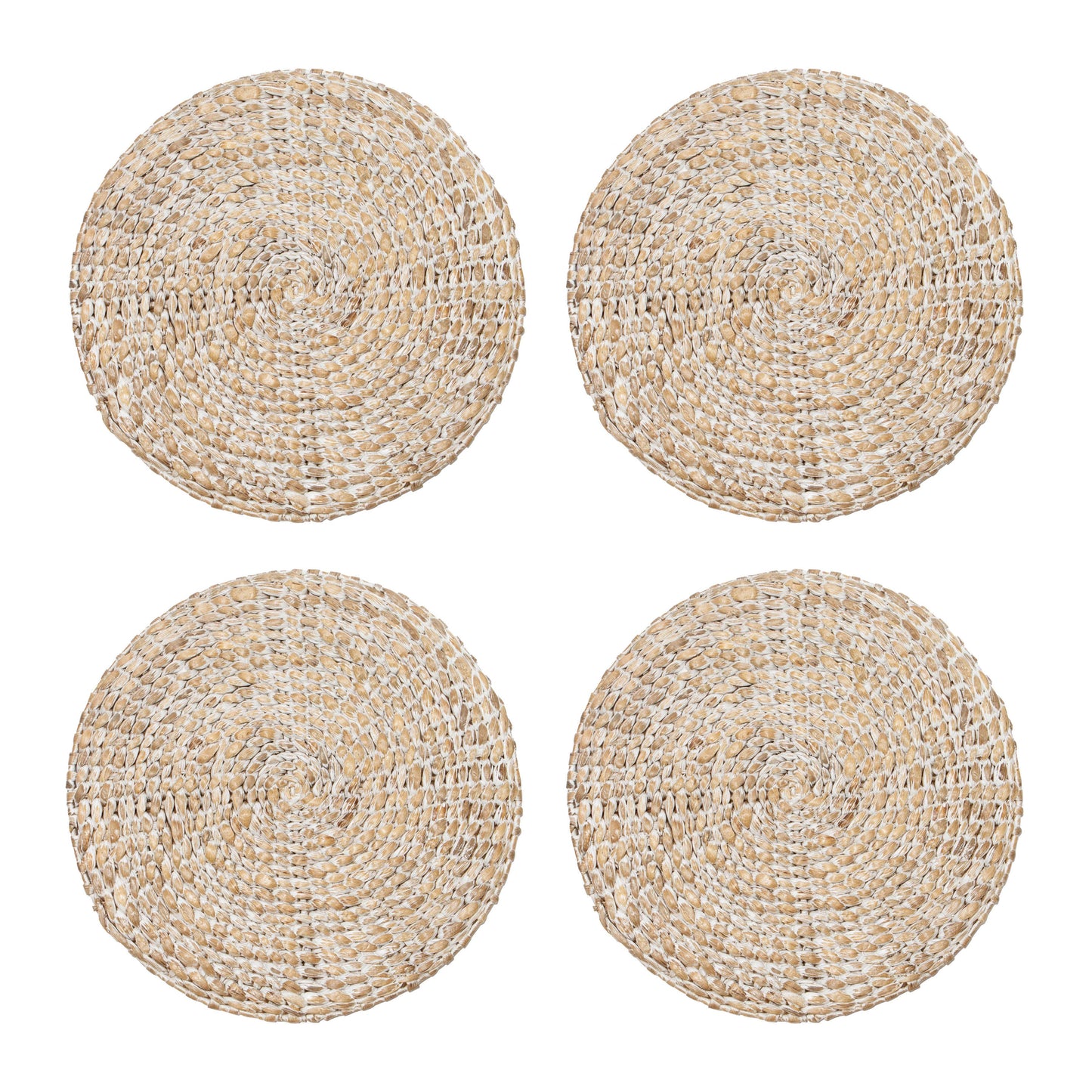 Everyday White Wash Round Placemat 38cm - Set of 4
