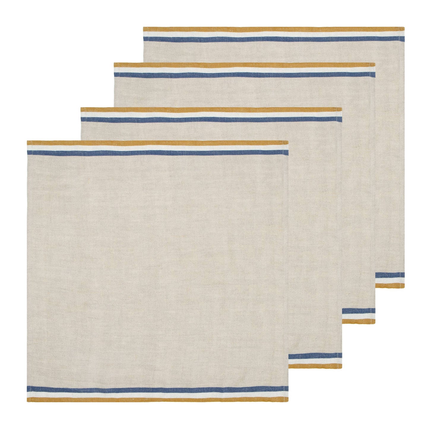 Normandy Natural - Mustard/Natural/Blue Stripe Napkins 20x20