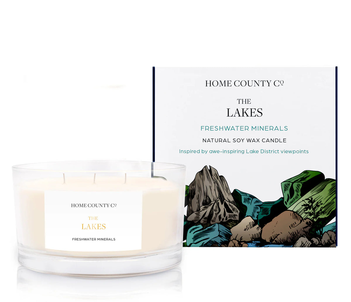 The Lakes -- Freshwater Minerals 3 Wick Candle