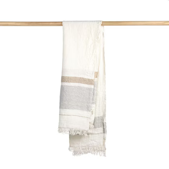 The Belgian Towel Fouta -- Oyster Stripe -- 43x71"