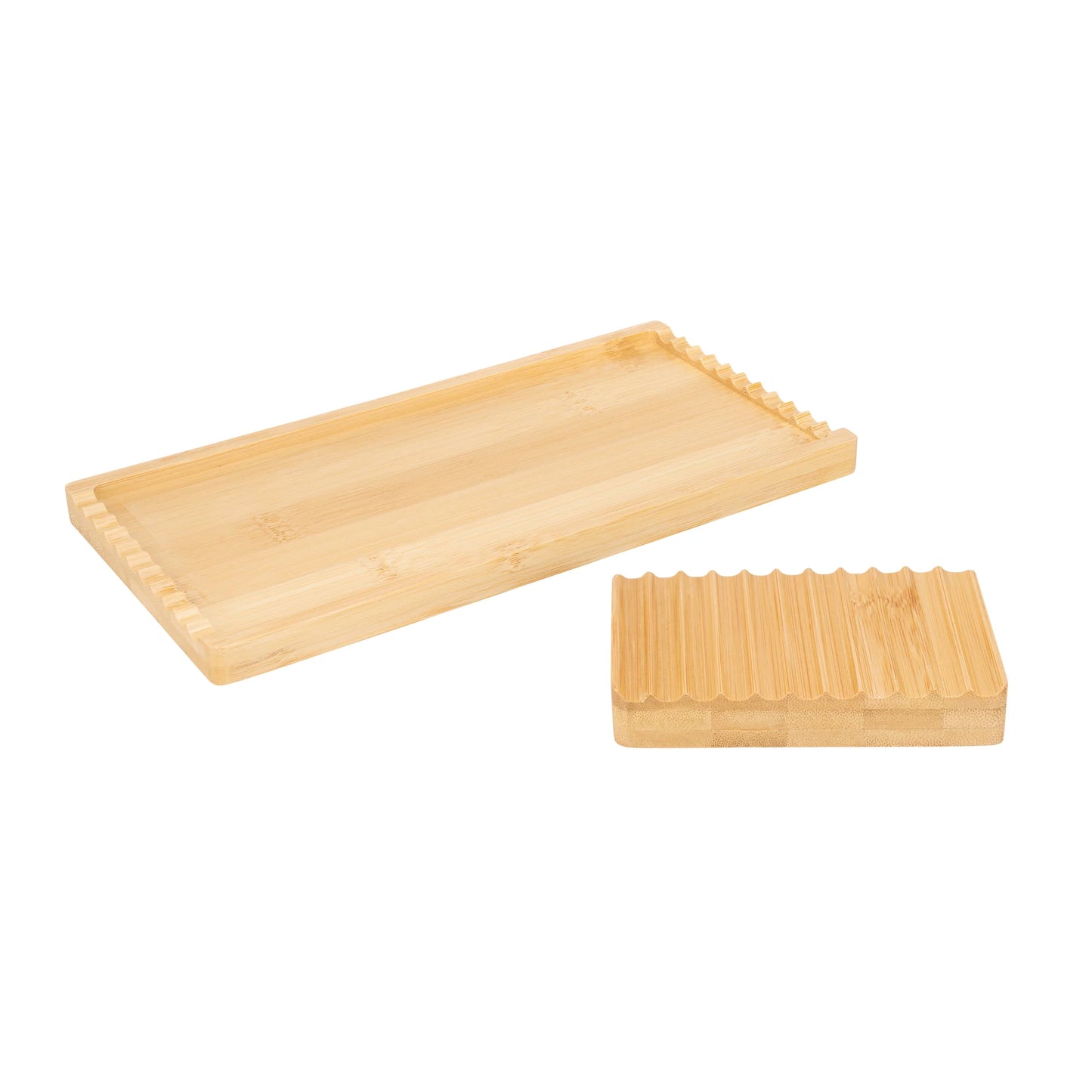 Bamboo Soap Set DIsh and Tray