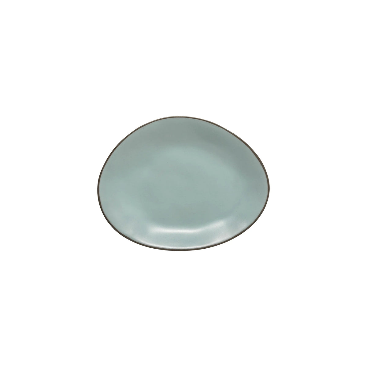Stacked Organic Oval Bread/Appie Plate -- Sky Blue