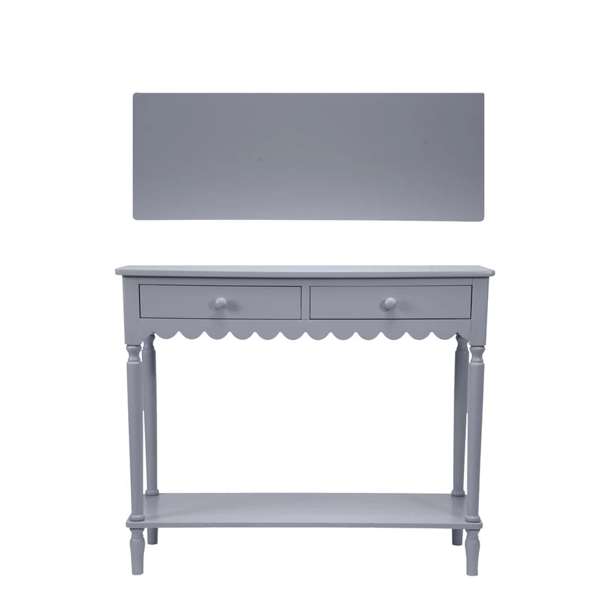 Wood Console Table with 2 Drawers and One Shelf