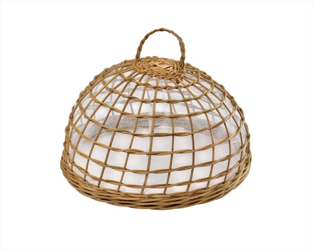 Natural Wicker and Mesh Food Cover