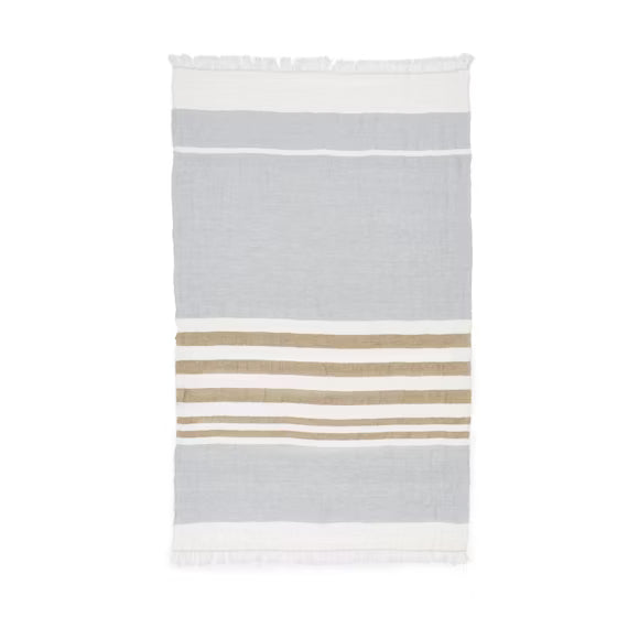 The Belgian Towel Fouta -- Ash Stripe -- 43x71"