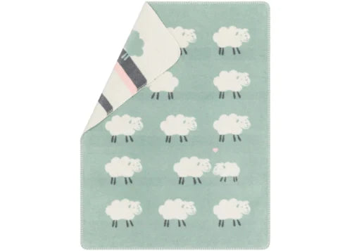 Light Green Mila Baby Blanket - Sheep All Over  (GRS) 100 x 75 cm