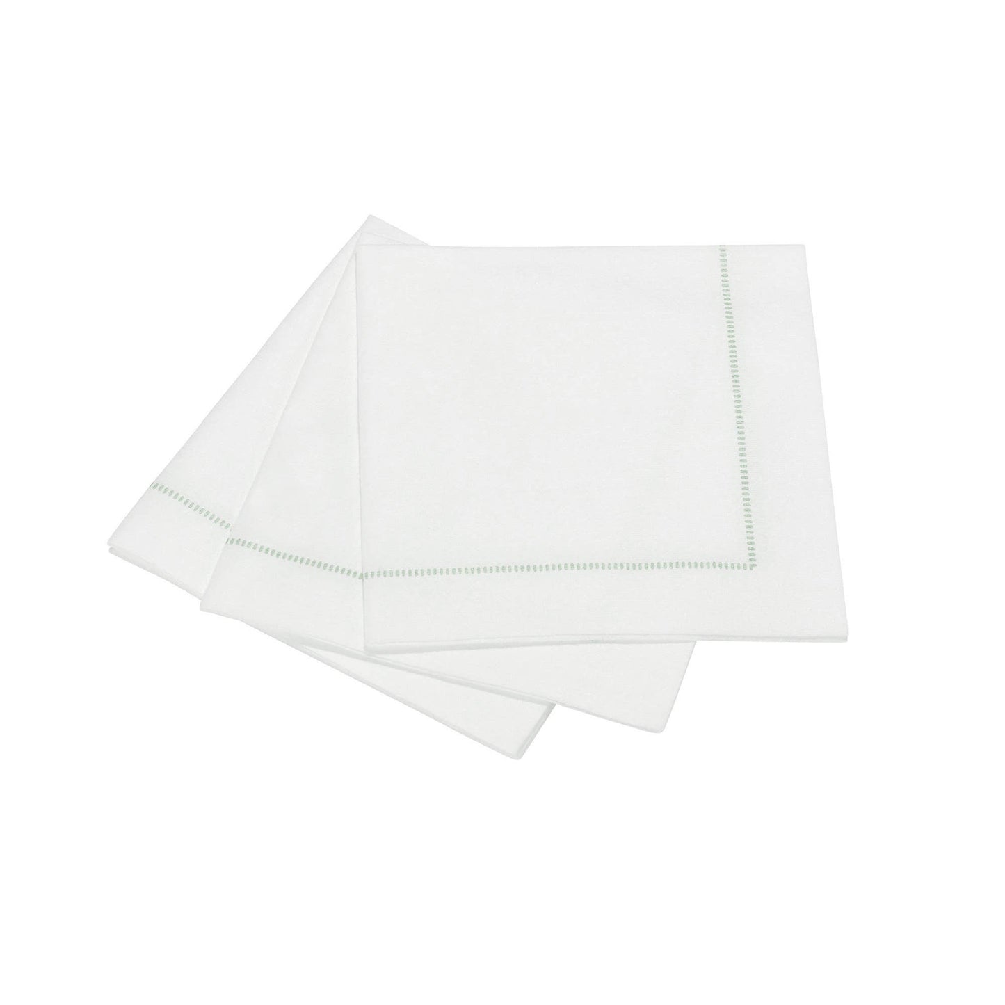 25ct Hemstitch Napkins -- Misty Green / Cocktail Napkin (25x25cm)