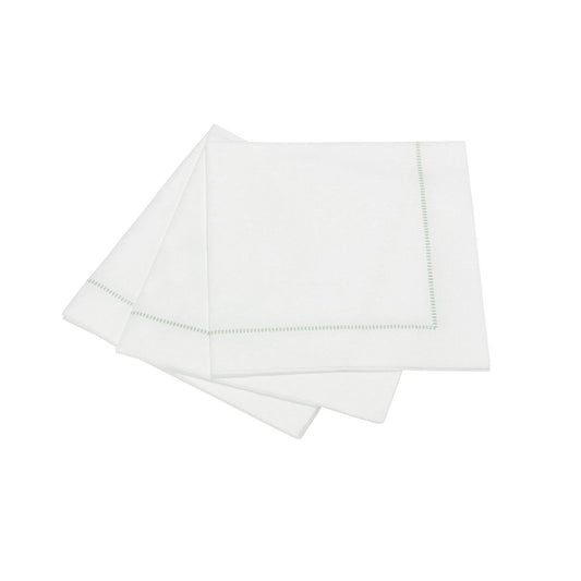 25ct Hemstitch Napkins -- Misty Green / Cocktail Napkin (25x25cm)