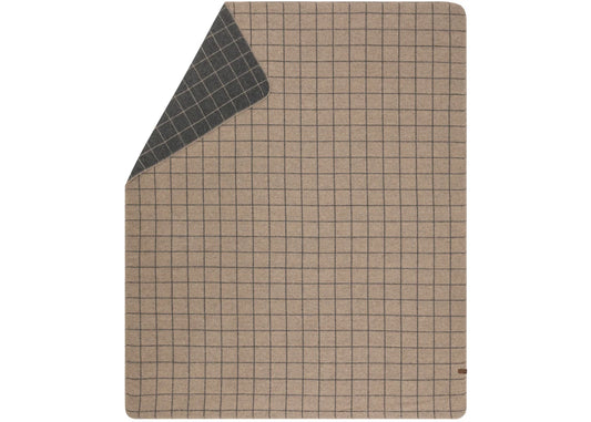 MERANO wool-blend throw -- Checkered / Smoke