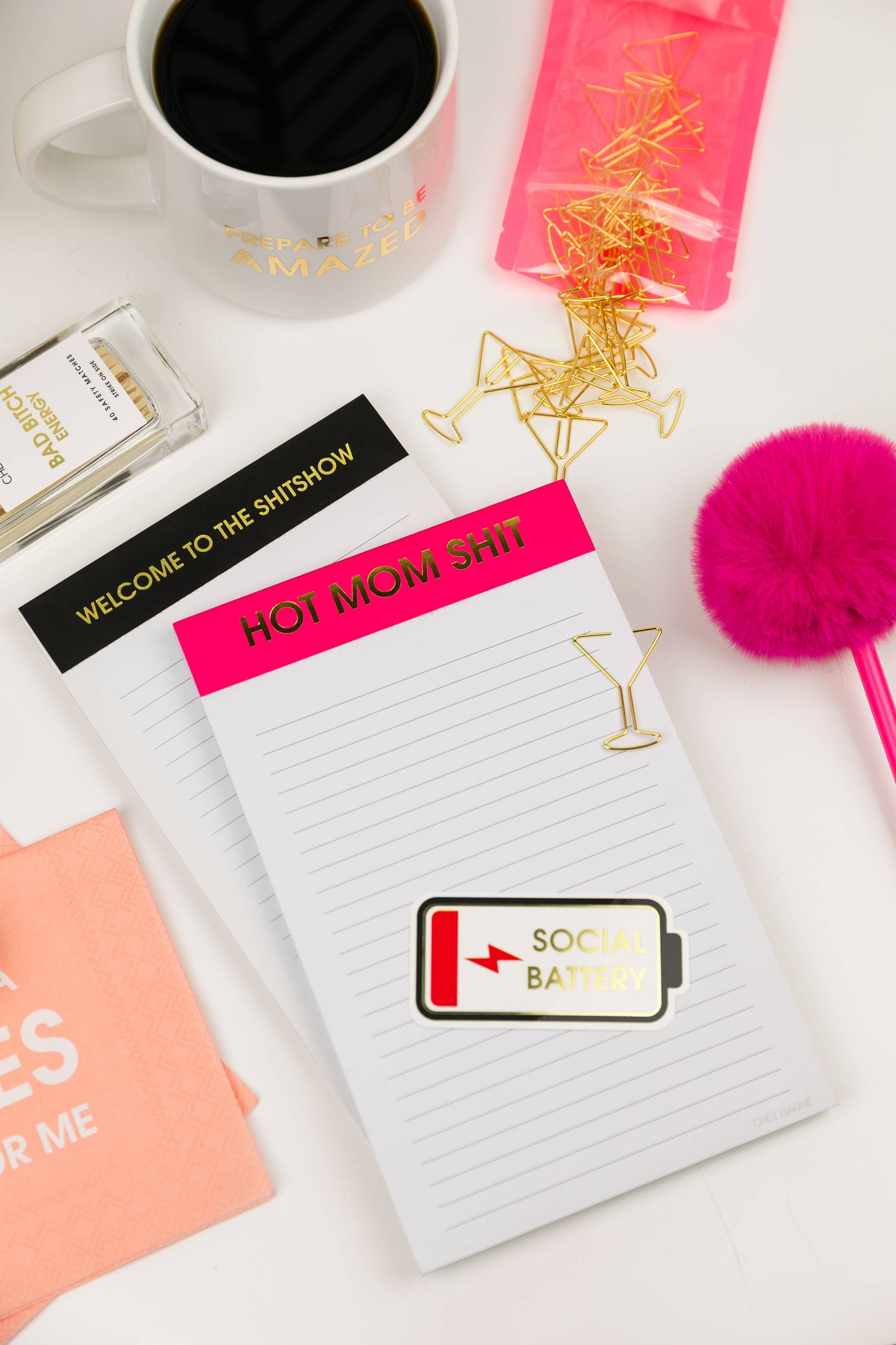 Welcome To The Shitshow - Lined Notepad, Black, Funny Gift