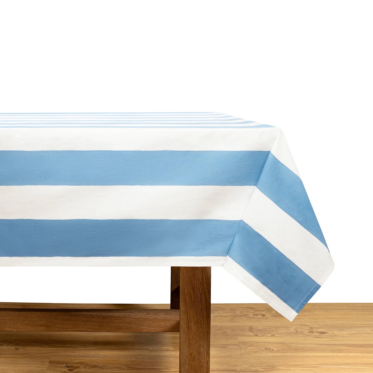 St. Tropez Blue Stripes | French Tablecloth: 71" x 71"