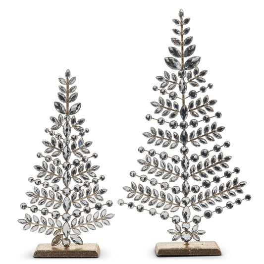 Clear Jeweled Christmas Trees - Large