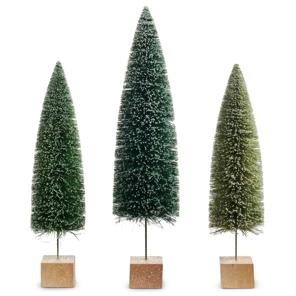 20" Green Bottle Brush Trees