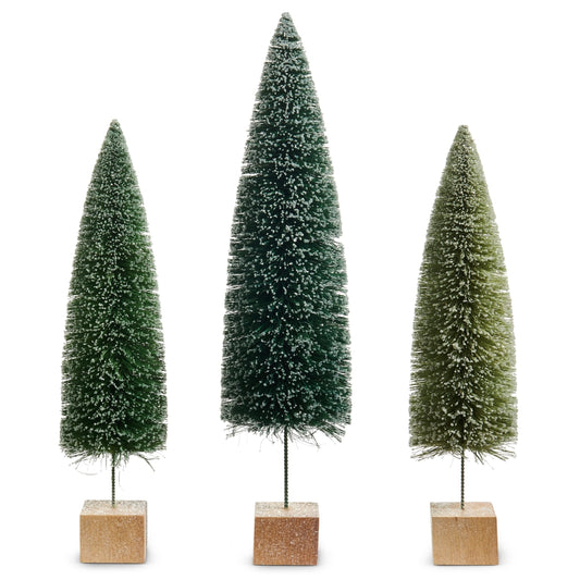 20" Green Bottle Brush Trees