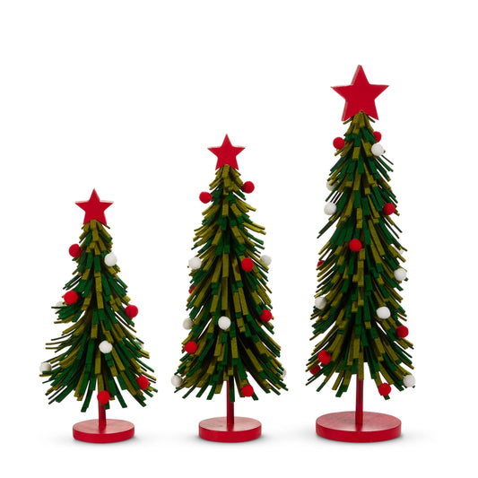 Red and Green Felt Trees