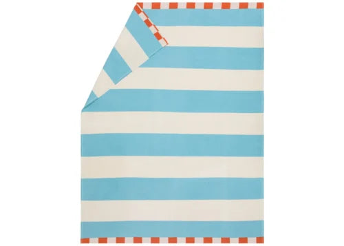 Light Blue Luca Cotton Throw - Milano Stripes (GRS)