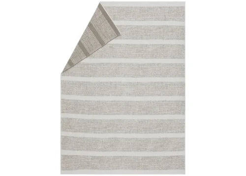 Smoke Luca Cotton Throw - Structured Stripe (GRS) 200 x 140 cm