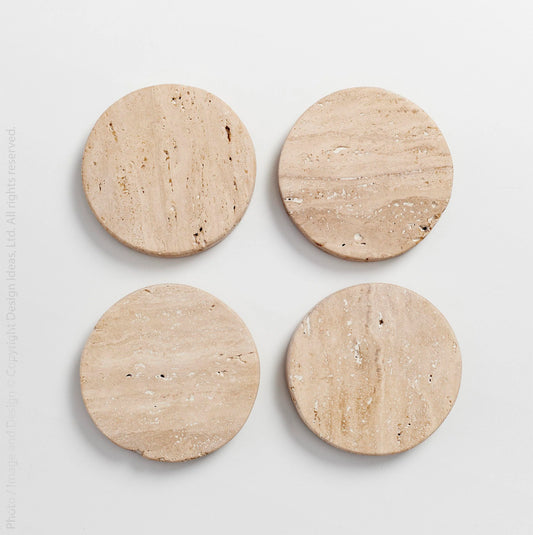 Travertine Coasters -- Set of 4