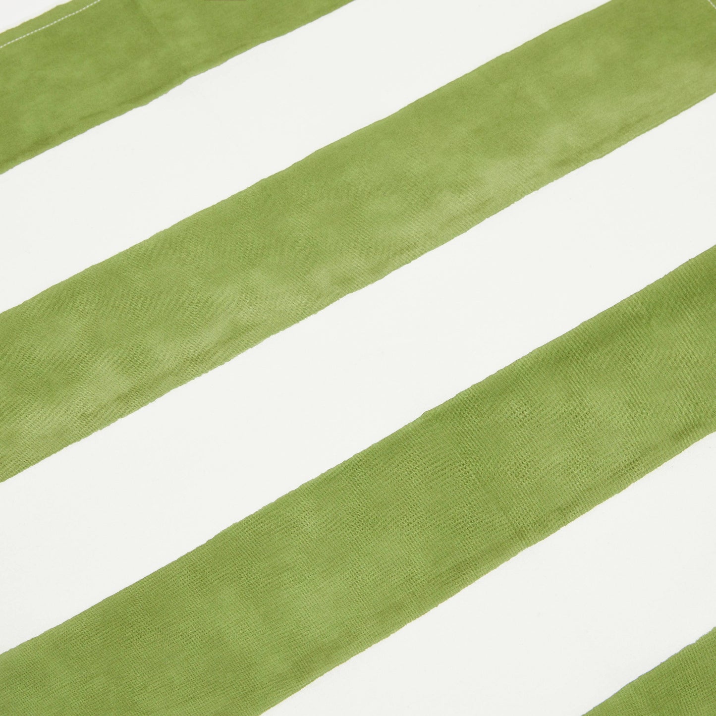 St. Tropez Vert Stripes | French Tablecloth: 71" x 71"