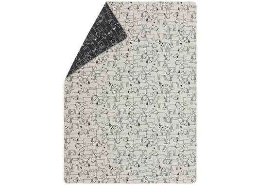 JUWEL throw “dogs allover” -- Offwhite