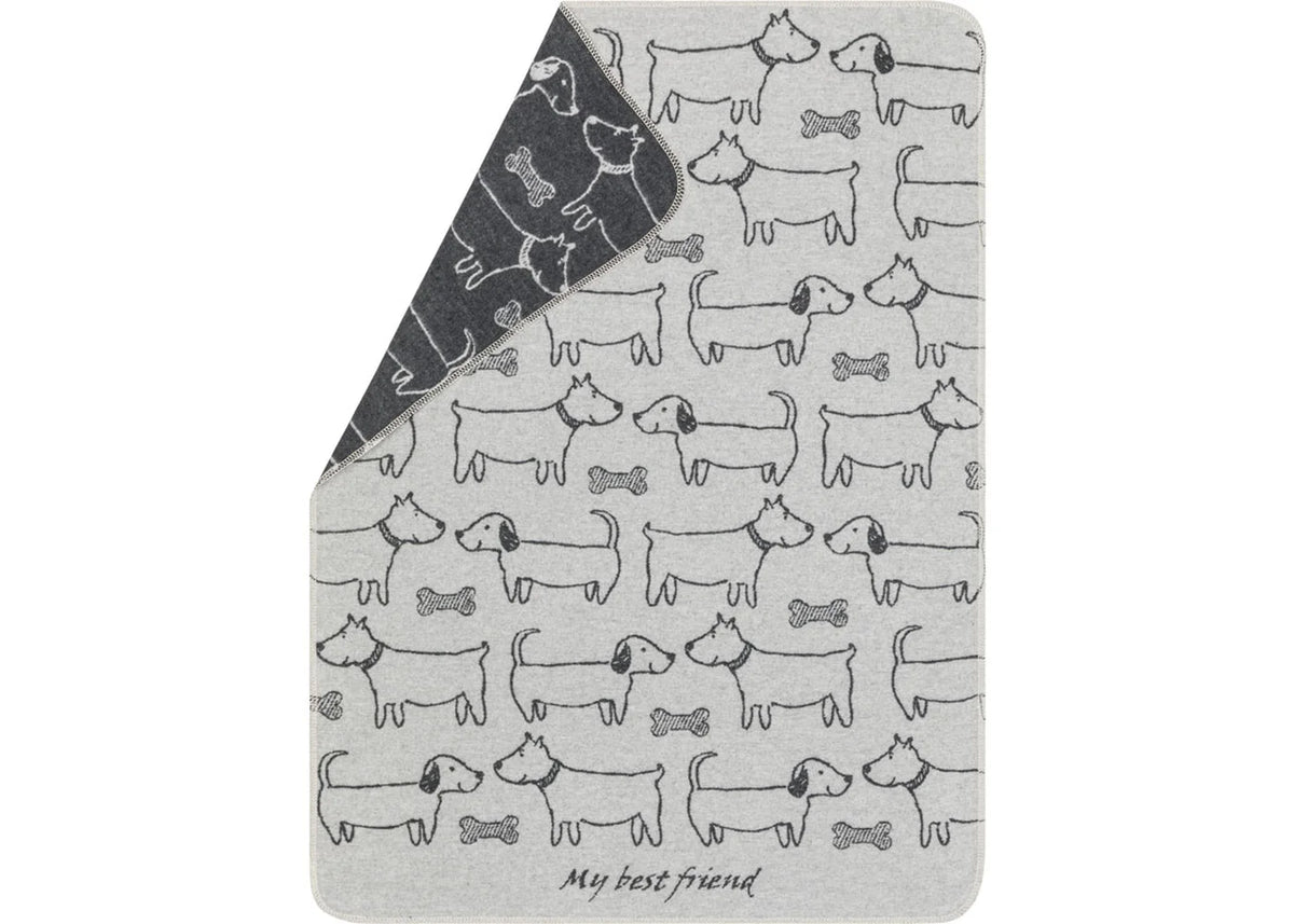 Pet Blanket -- Best Friends All Over -- Light Grey