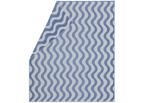 Royal Blue Ronda Cotton Plaid - Waves (GRS) 130 x 160 cm
