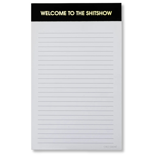Welcome To The Shitshow - Lined Notepad, Black, Funny Gift