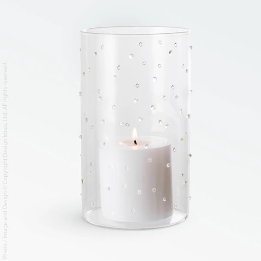 Polka Dotted Glass Hurricane -- Large