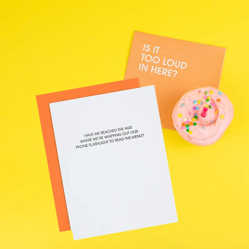 Years Old: Read Menu With Phone Flashlight - Birthday Card