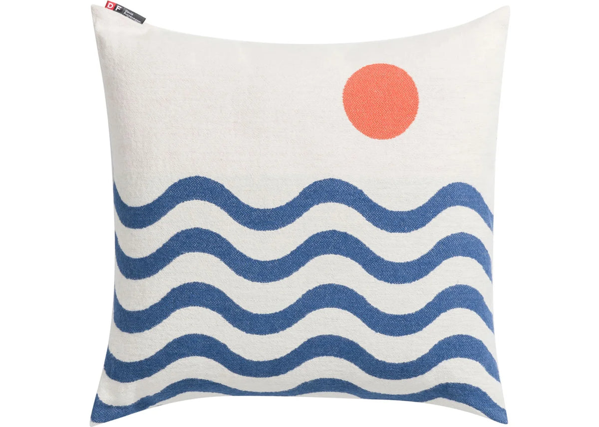 Nova Cushion Cover -- Navy & Cream -- Waves