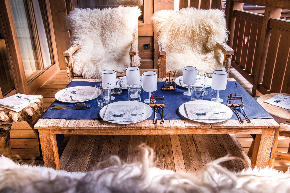 Ski Chairlift Dinner Napkin