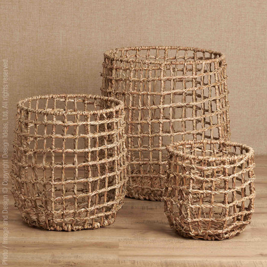 Woven Water Hyacinth Twine Basket -- Large
