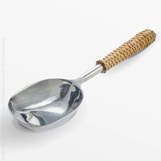 Handcrafted Stainless Steel/Rattan Ice Scoop