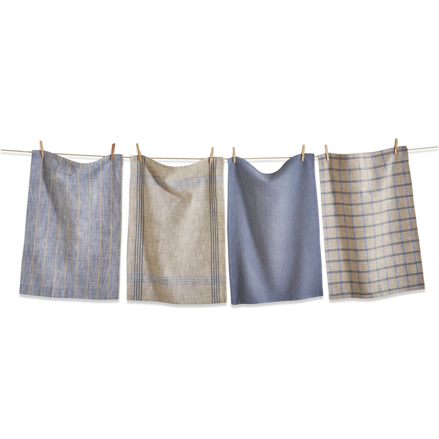 Woven Dishtowels -- Denim Blue -- Set of 4