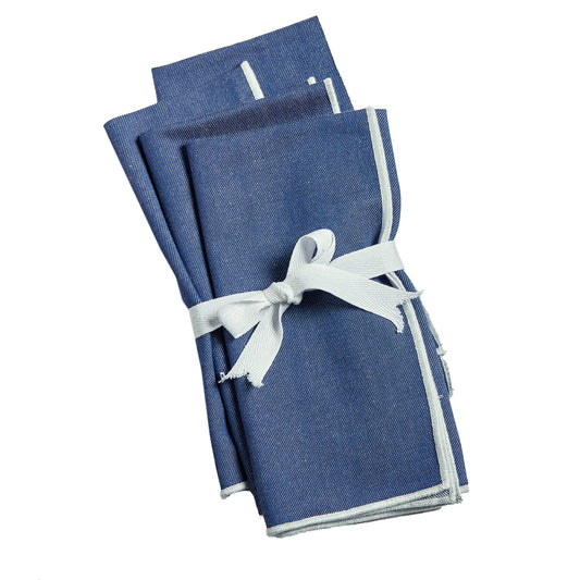 Blue Cotton Napkins -- Set of 4