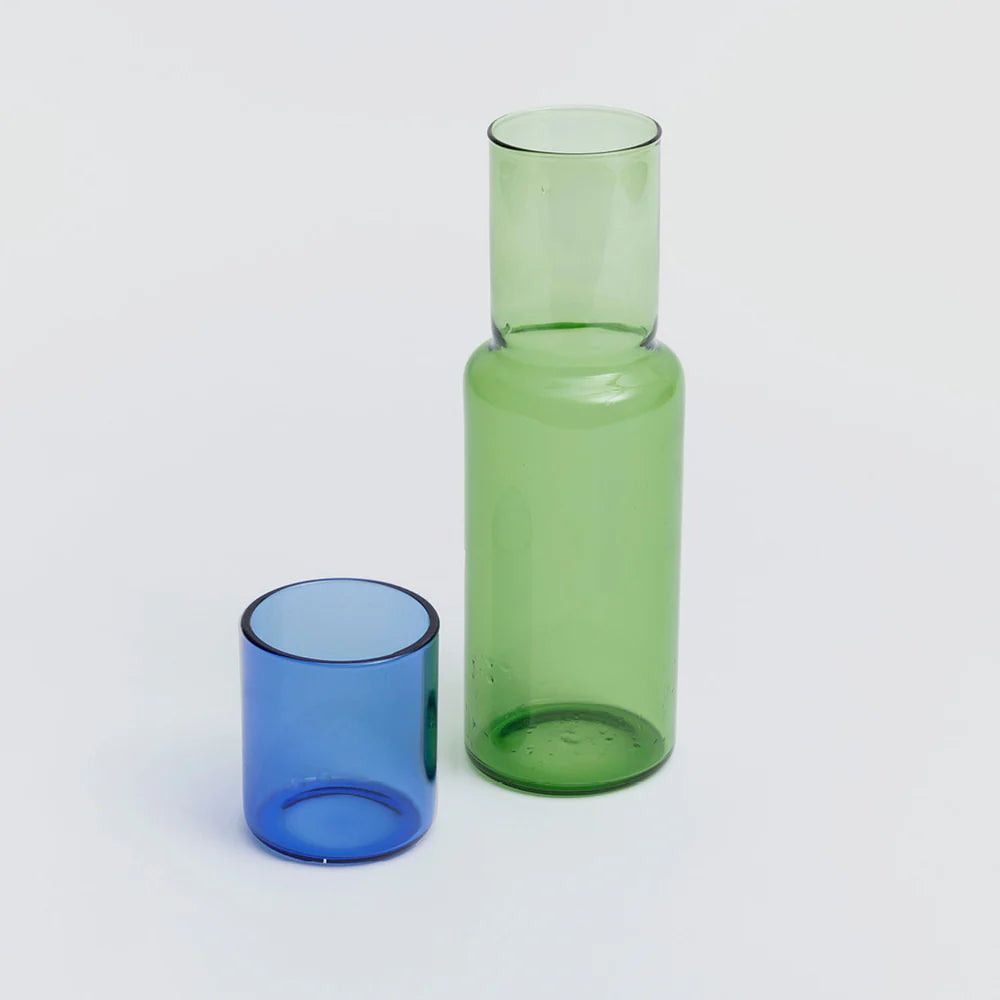 Duo Tone Glass Carafe -- Green/Blue