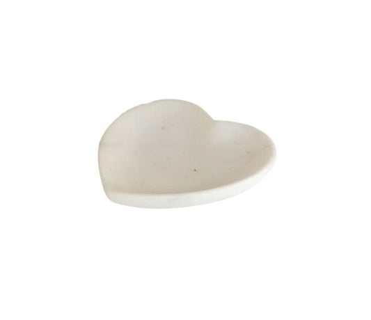 White Marble Heart Shaped Dish