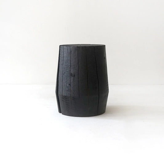 Hemlock Stool/Side Table -- 14" W x 17" H (Charred)