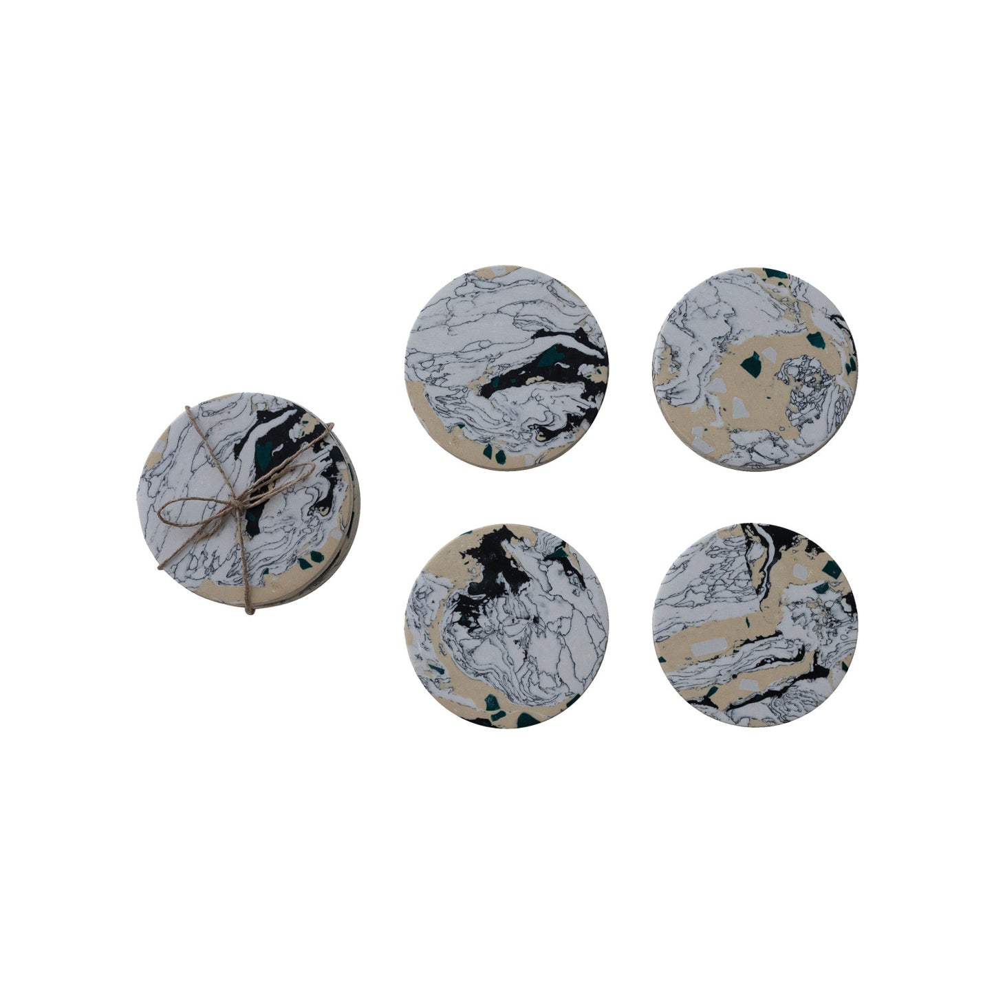 Recycled Stone and Resin Coasters