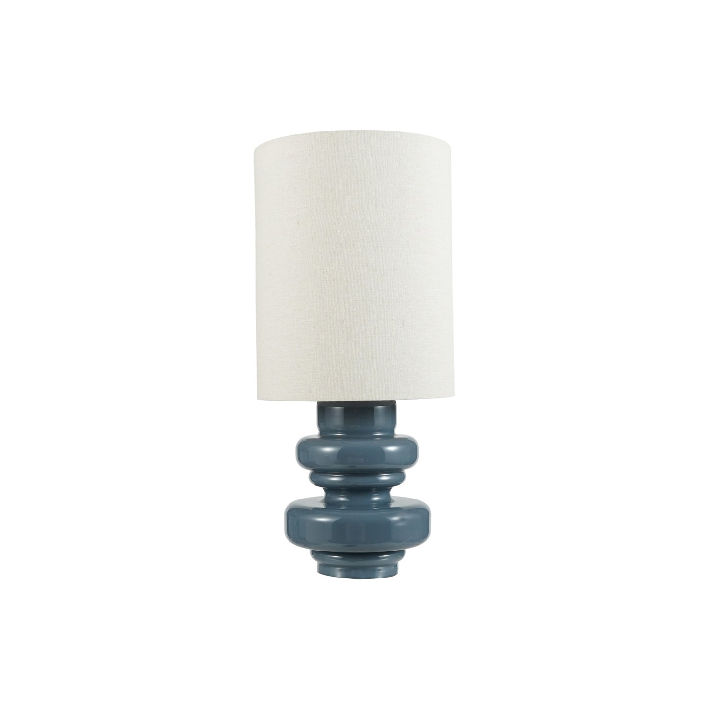Glass Table Lamp with Linen Shade