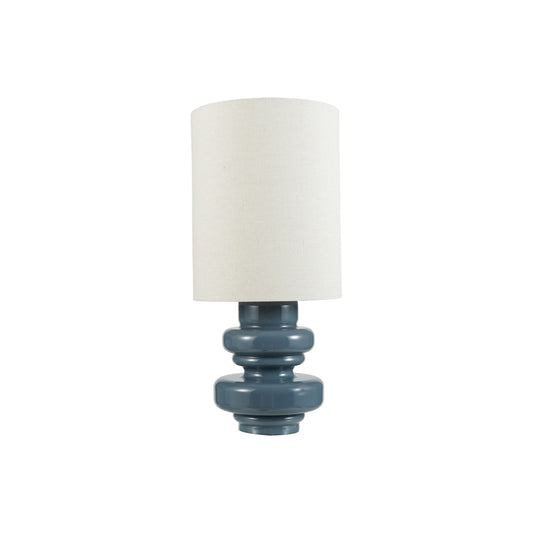 Glass Table Lamp with Linen Shade