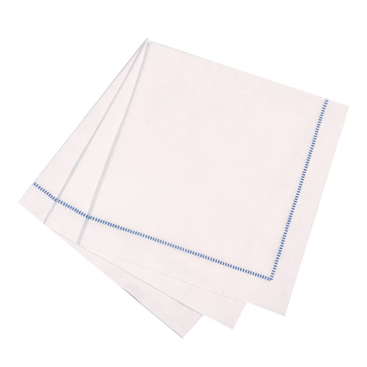 25ct Hemstitch Napkins -- Royal Blue / Dinner Napkin (40x40cm)