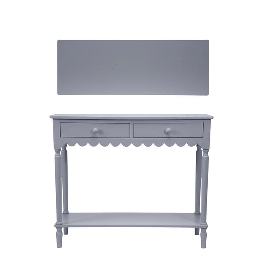 Wood Console Table with 2 Drawers and One Shelf