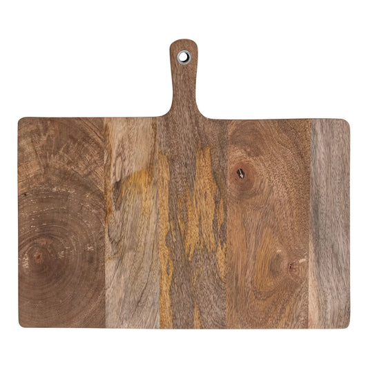 Serving Board with Handle -- Natural Mango Wood