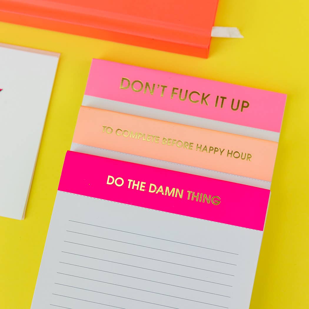 To Complete Before Happy Hour - Lined Notepad, Funny Gift