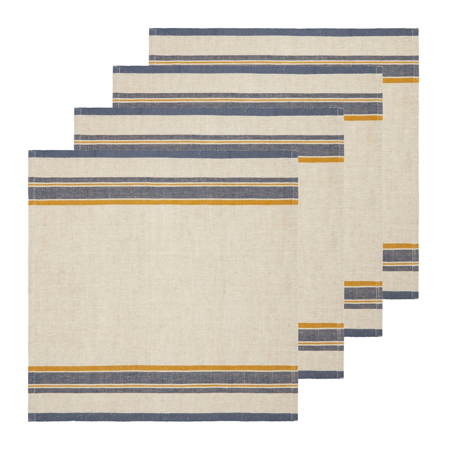 Antibes Natural & Blue Napkin, Set of 4: Natural Blue