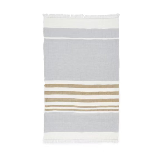 Ash Stripe -- The Belgian Towel Fouta (43"x71")